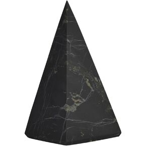 Authentic Tall Shungite Pyramid Unpolished 60 mm / 2.36" Chakra Energy Natural Healing Crystal Real Black Pyramid Home Office Protection Desk Decor Meditation Reiki Grounding Stone