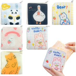 6 قطع من حقيبة تخزين المناديل الصحية المحمولة مع سحابات صغيرة للرضاعة وحقيبة فترة الحيض للنساء والفتيات (6 أنماط) in Kuwait