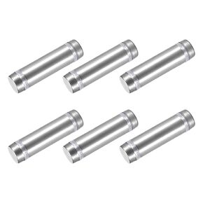 METALLIXITY Double Head Standoff Screws (12x44mm) 6pcs, Stainless Steel Advertising Screws Glass Acrylic Nail - for Glass Acrylic Display Bracket