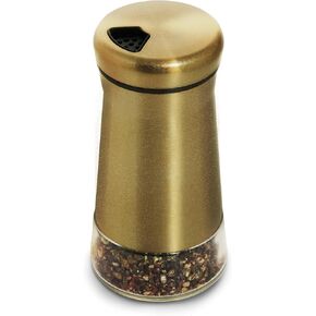 Stainless Steel Salt and Pepper Shakers,Salt Shaker Clear Bottom Jar Bottle Container with Stainless Steel Top,with Adjustable Pouring Hole for Kitchen, Cooking Table, Camp