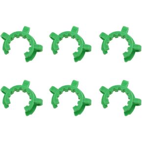 Lab Joint Keck Clamp Clips Green Plastic 29mm Sturdy Tight Hold Easy Put on off Snug No Scrape for Joints 29/32 and 29/42 Laboratory Glassware Collector Pipe Standard Taper Interface 6PCS
