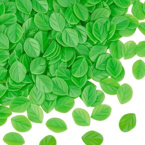 OLYCRAFT 300pcs Mini Artificial Leaves Mini Plastic Leaves Miniature Mint Leaves Artificial Plants Decorative Green Leaves Decor for DIY Crafts Cake Wedding Photograph Prop Decoration