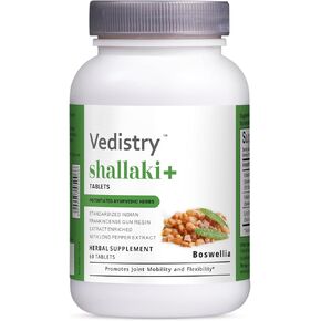 Shallaki+ Tablets 700 mg with Indian frankincense Gum Resin & Long Pepper Extract - for Healthy Joint Function, Mobility, and Flexibility | 60 Tablets | Herbal Supplements, Vegan- Pack of 1