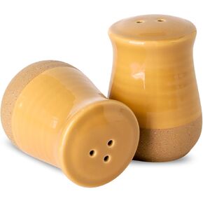 Hasense Salt and Pepper Shakers, Ceramic Salt Shaker set of 2, Cute Spice Sugar Shaker for Countertop, Farmhouse Salt Pepper Container Set for Home Wedding Decor, Christmas Gift, 2 Piece Set(White)