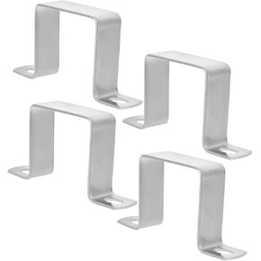 4pcs Square Tube Buckle U Clamps Square Tube Connector Square Tube Clamps Square Clamps U Clips Snap Machine U Brackets for Mounting Cable Clamp 304 Stainless Steel Repair