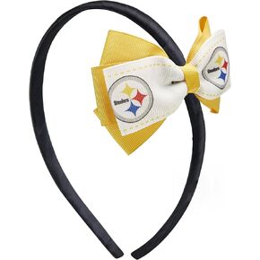 aminco NFL Pittsburgh Steelers 2-Tone Bow Hairband, white
