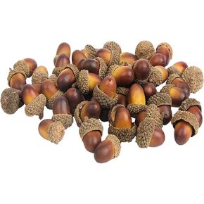 50 Pieces Small Artificial Acorns Mini Crafting Acorns Decorative Fall Acorns Fake Fruit Props Photography Fruit Model Fall Harvest Table Decorations