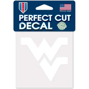 Wincraft NCAA West Virginia Mountaineers Decal4x4 Perfect Cut White Decal, Team Colors, One Size