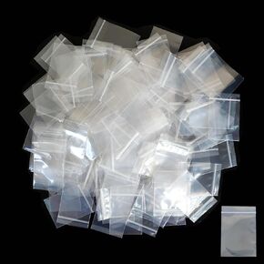Small Zip Lock Plastic Bags, 500pcs 1" x 2" 2 Mil Reusable Clear Poly Bags Mini Zip Baggies for for Pills, Beads, Jewelry Parts, Small Items Package and Storage