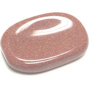Crystal Collection Goldstone Worry Palm Thumb Healing Stone - 1" Piece in Velvet Bag