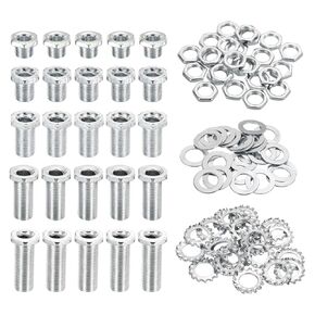 PATIKIL M10 Hex Hollow Screw Bolts, 4 in 1 / 200Pieces Through Hole Bolt Chandelier Fasteners with Hex Nut and Gasket