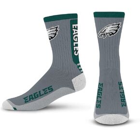 FBF - NFL Adult Team Logo Cool Grey Crew Dress Socks Footwear For Men And Women Game Day Apparel Size Large 10-13 - Philadelphia Eagles