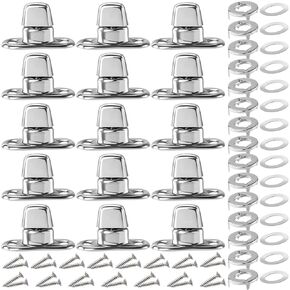 15 Sets Canvas Twist Lock Fasteners, Marine Grade Quarter Turn Fasteners, Rustproof Zinc Alloy Turn Button Eyelet and Stud Mounting Screws for Ships Yachts Fishing Boats
