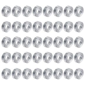uxcell 40pcs Aluminum Spacer 5mm Bore x 10mm OD x 3mm Length Screw Standoff Bushing Plain Finish Round Metal Spacer for M5 Screws Bolts and Rods