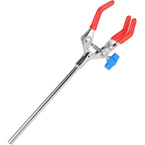 StonyLab 3 Prong Swivel Clamp, Sturdy 3 Prong Single Adjust Multipurpose Extension Clamp Finger Style Lab Clamp with 7 inch Rod Universal Lab Accessory for Laboratory