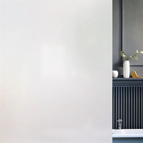 White Frosted Glass Window Film 17.5 X 78.7inch, Shackcom Bathroom Window Privacy Film - Non Adhesive Static Cling - Sun UV Blocking Heat Control Door Window Covering Decals for Home Office