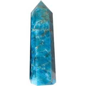 Apengshi Pink Opal Natural Healing Crystal Tower 2.75-3.14" 6 Faceted Single Point Chakra Crystal Stone Meditation Home Decor Collection Gift