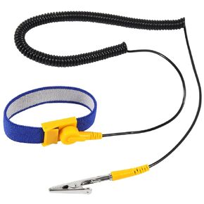Anti Static Wrist Strap, 7.5" ESD Wristband Adjustable Grounding Bracelet, 10‘ Extendable Long Coil Cable with Alligator Clip, Fits Wrist Circumference 5" to 9"