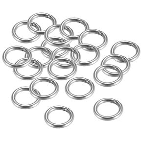 uxcell 201 Stainless Steel O Ring 20mm(0.79") Outer Diameter 3mm Thickness Strapping Welded Round Rings 20pcs