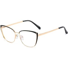kachawoo Blue Light Blocking Glasses Retro Women Optical Metal Frame Cat Eye Glasses