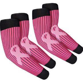Pink Arm Sleeves Breast Cancer Awareness Sleeves Cooling Compression Arm Sleeves Youth Adult Sizes