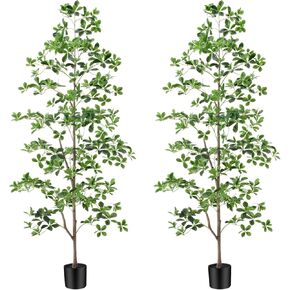 6ft Tall Artificial Black Olive Tree with 945 Lifelike Leaves, Tall Fake Greenery Olive Silk Plants Artificial Olive Tree Indoors in Pots, Faux Olive Tree for Living Room Office Decor
