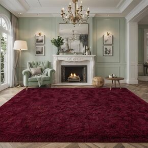 Soft Area Rugs for Living Room Bedroom, 4x6 Feet Beige Shag Rug Carpet, Plush Fluffy Carpet for Kids Girls Room, Nursery Dorm, Home Decor, High Pile, Anti-Slip, Non Shedding