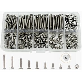 #8-32 UNC 304-Stainless Steel Flat Head Countersunk Hex Socket Cap Bolts Screws Nuts Assortment Kit in Saudi Arabia