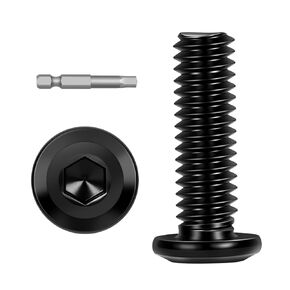 M8 x 30mm Flat Head Hex Socket Cap Screw, Flat Round Head Furniture Bolts, 18-8 Stainless Steel (304), Black Coating, Screwdriver Bit Included, 20 PCS