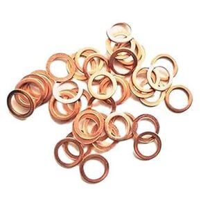 M14 Flat Washer Copper Sealing Ring, Inner Diameter 14mm, Outer Diameter 21mm, Thickness 1mm, Metric Sealing Washer, 40Pieces