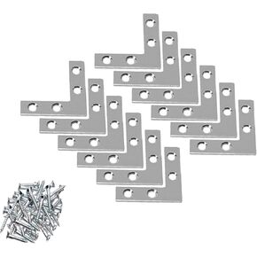 1.5" inch Flat Corner Angle Brace Repair Plated Bracket w/Screws (Pack of 4)