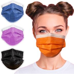 3-Ply Breathable Disposable Face Mask (Black) - Made in USA - Comfortable Elastic Ear Loop | Non-Woven Polypropylene | Block Dust & Air Pollution | For Business and Personal Care (10pcs)