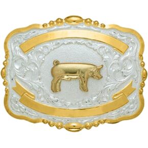 Crumrine Lightning Ridge Western Trophy Belt Buckle with Customizable Engravable Ribbons