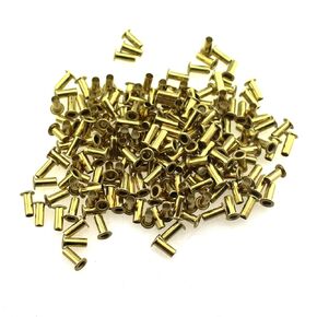 Maxmoral 200PCS 4x8mm Brass Hollow Rivet Grommets Brass Coloured Double Sided Circuit Board for Belt Bag Leather and Handicraft