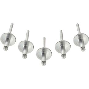 Metal Magery 100 Large Flange Aluminum Open End Pop Rivets 3/16" x 5/8" (0.501-.625 Inch Grip Range) QTY: 100