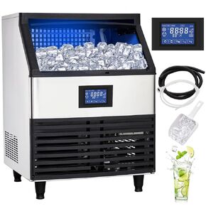 Towallmark Commercial Ice Maker 440lbs/24H, Stainless Steel Under Counter ice Machine with 40L Ice Storage Capacity, 8 * 20 Ice Cube Freestanding Ice Maker in Kuwait