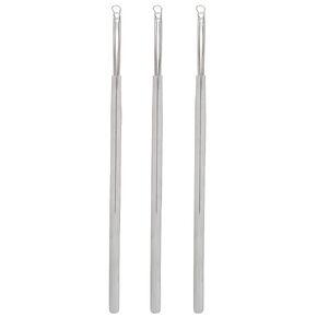 3 PCS Earwax Removal Kit, Ear Scratcher Stainless Steel Triple Ring Ear Spoon Cleaning Tool Earwax Removal Tools for Home, Travel