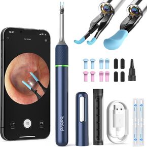 BEBIRD NOTE5 Pro Ear Wax Removal Tool Camera Endoscope, 3Light Modes H-Speed WiFi 6Axis Intelligent Gyroscope Safe Professional 1080p Smart Visual Ear Cleaner with Camera for Kid Adult Pet(Blue)