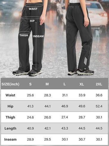 سراويل المطر النسائية المقاومة للماء للمشي لمسافات طويلة مقاومة للرياح وخفيفة الوزن للمطر فوق السراويل لصيد الأسماك في الهواء الطلق وفي يوم ممطر in Kuwait