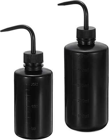 PATIKIL 250ml 500ml Wash Bottle, 2pcs Plastic Squeeze Bottle Narrow Mouth Bottle Watering Tools Foam Bottle for Green Soap Cleaning Washing Irrigation, Black in Saudi Arabia