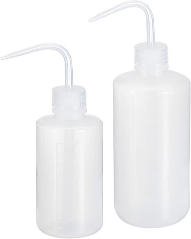 PATIKIL 250ml 500ml Wash Bottle, 2pcs Plastic Squeeze Bottle Narrow Mouth Bottle Watering Tools Foam Bottle for Green Soap Cleaning Washing Irrigation, Black in Saudi Arabia