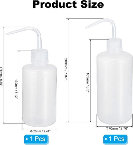PATIKIL 250ml 500ml Wash Bottle, 2pcs Plastic Squeeze Bottle Narrow Mouth Bottle Watering Tools Foam Bottle for Green Soap Cleaning Washing Irrigation, Black in Saudi Arabia