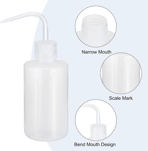 PATIKIL 250ml 500ml Wash Bottle, 2pcs Plastic Squeeze Bottle Narrow Mouth Bottle Watering Tools Foam Bottle for Green Soap Cleaning Washing Irrigation, Black in Saudi Arabia