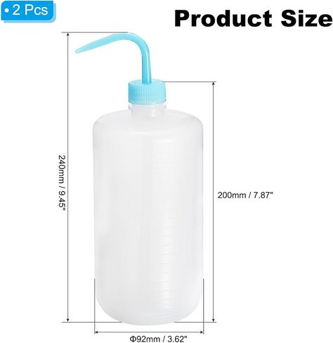 PATIKIL 250ml Wash Bottle, 2pcs Plastic Squeeze Bottle Narrow Mouth Bottle Watering Tools Foam Bottle for Green Soap Cleaning Washing Irrigation, Blue Clear in Saudi Arabia