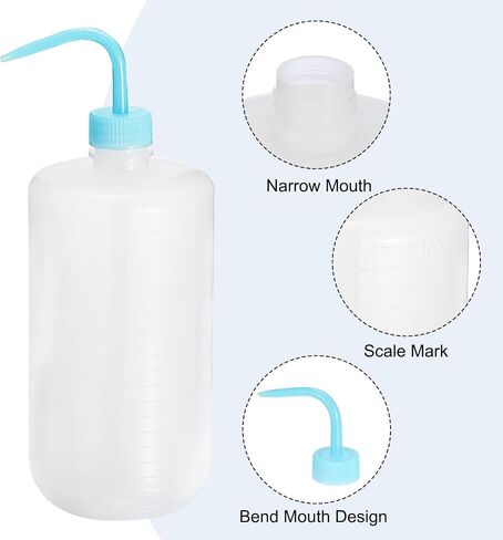 PATIKIL 250ml Wash Bottle, 2pcs Plastic Squeeze Bottle Narrow Mouth Bottle Watering Tools Foam Bottle for Green Soap Cleaning Washing Irrigation, Blue Clear in Saudi Arabia