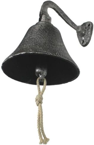 هامبتون بحري ريفي فضي عتيق من الحديد الزهر معلق جرس السفينة 6 بوصة - ديكور حائط معدني in Kuwait