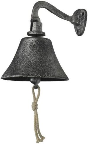 هامبتون بحري ريفي فضي عتيق من الحديد الزهر معلق جرس السفينة 6 بوصة - ديكور حائط معدني in Kuwait