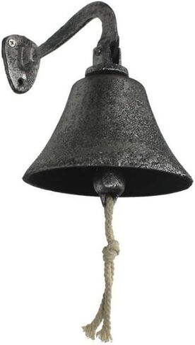 هامبتون بحري ريفي فضي عتيق من الحديد الزهر معلق جرس السفينة 6 بوصة - ديكور حائط معدني in Kuwait