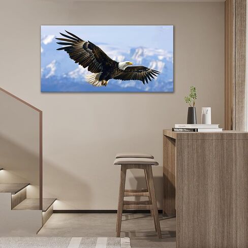 كبير أصلع النسر جدار الفن الأمريكي الطائر النسر صور جدار ديكور النسر قماش اللوحة طباعة ملصقات تحفيزية وطنية ديكور المنزل الفني مؤطرة للحمام مكتب غرفة المعيشة غرفة نوم 30 "× 60" in Kuwait