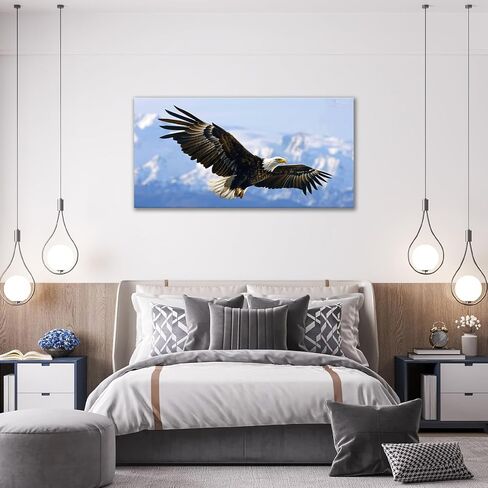 كبير أصلع النسر جدار الفن الأمريكي الطائر النسر صور جدار ديكور النسر قماش اللوحة طباعة ملصقات تحفيزية وطنية ديكور المنزل الفني مؤطرة للحمام مكتب غرفة المعيشة غرفة نوم 30 "× 60" in Kuwait
